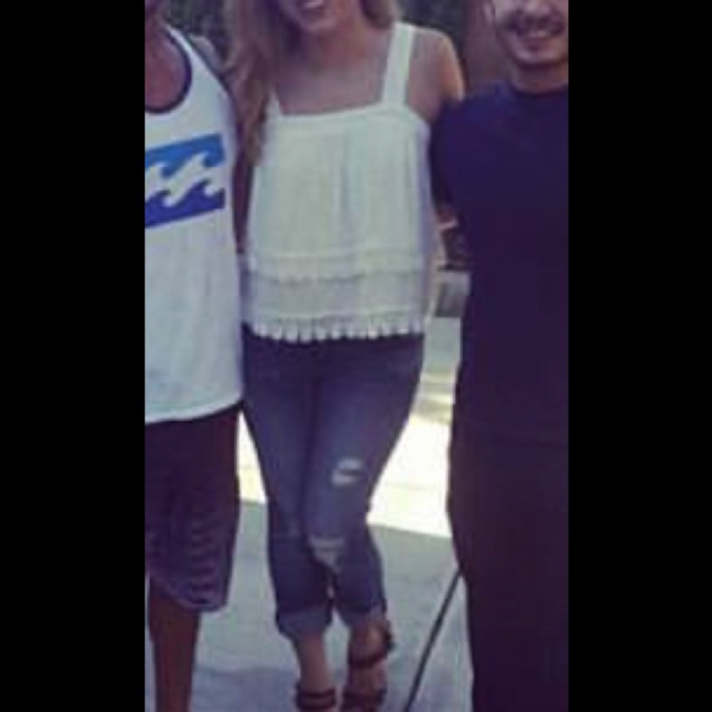 Cute white layered short top!